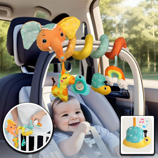 hochet bebe serpentin elephant accroche berceau