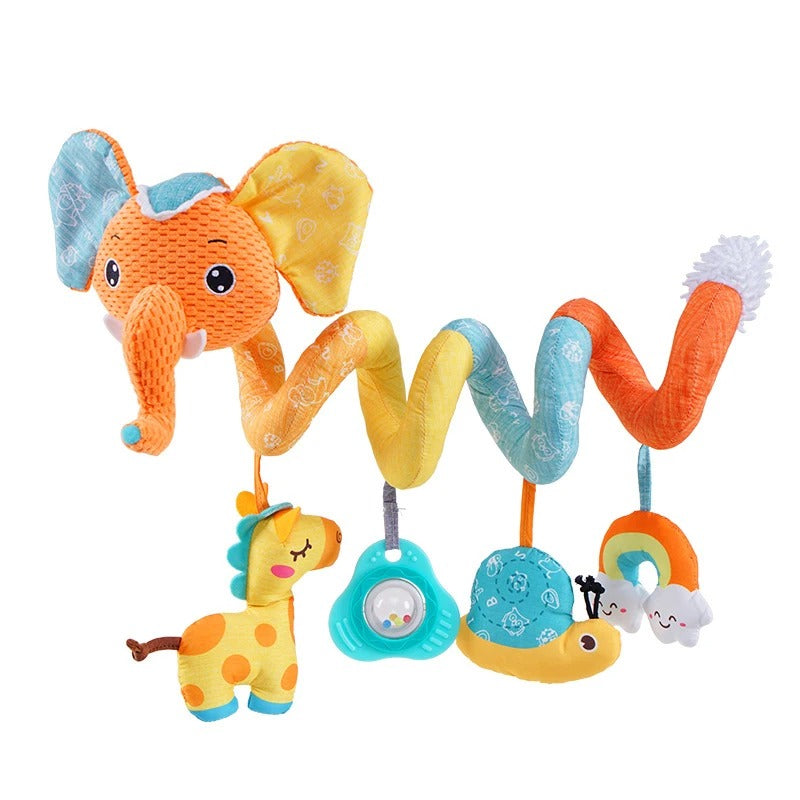 hochet bebe serpentin elephant orange