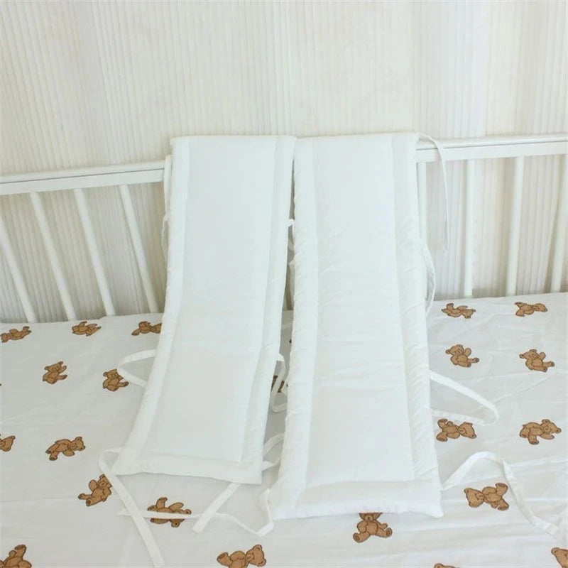 tour de lit gris blanc 2 morceaux